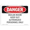 Signmission OSHA Sign, 10" Height, 14" Width, Rigid Plastic, Boiler Room Keep Authorized Personnel, Landscape OS-DS-P-1014-L-1900 - alternate 1